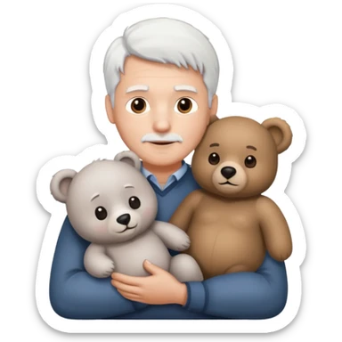 M'en with bear and white hair sticker