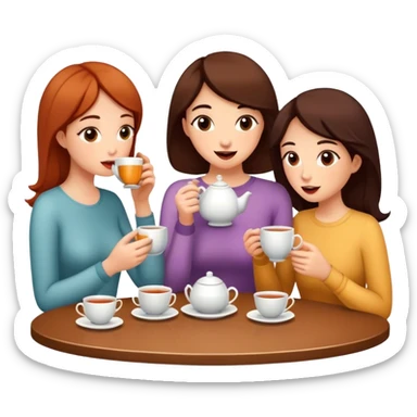 friends drinking tea and gossiping sticker