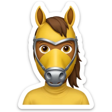 horse with yellow mask and shirt sticker