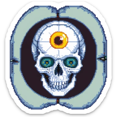 skull, eye, MRI, SCAN, egg, embryonic sticker