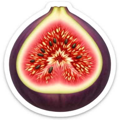 Please create a emoji of a single half of a fig with the internal seeds make it cute sticker