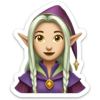 a pretty female wizard elf sticker