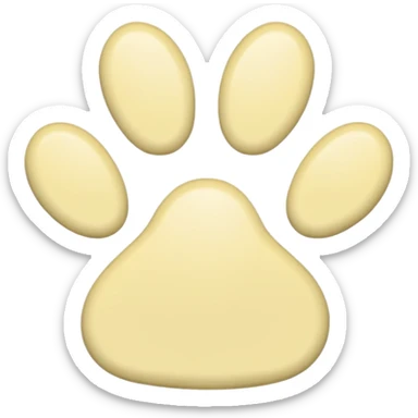 a pale pastel yellow pawprint sticker