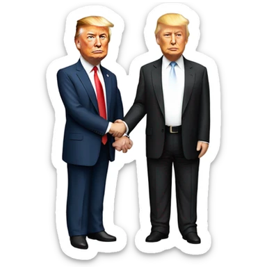 Elon Musk and Donald Trump holding hands sticker