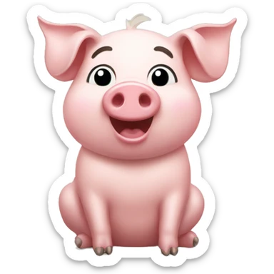 worship happy pig sticker