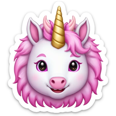 Unicorn face smail  sticker