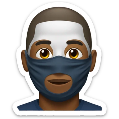 MBappe with a nose protecting mask sticker