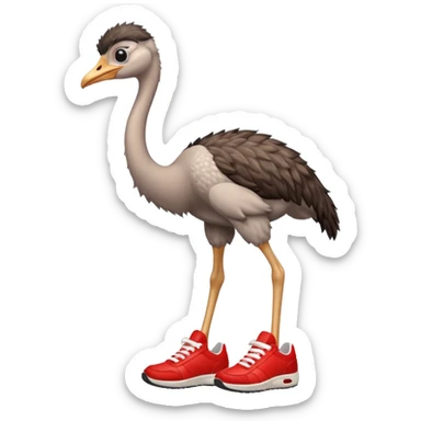 ostrich-in-red sneakers sticker