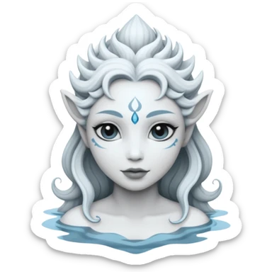 Genasi de agua dnd estilo blanco y negro dibujo sticker