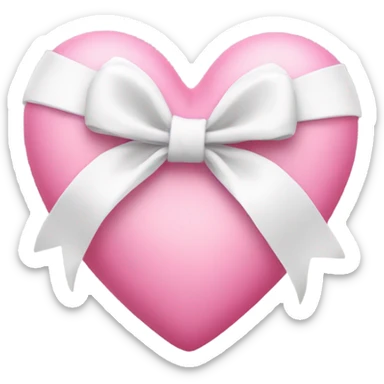 pink heart with white bow sticker