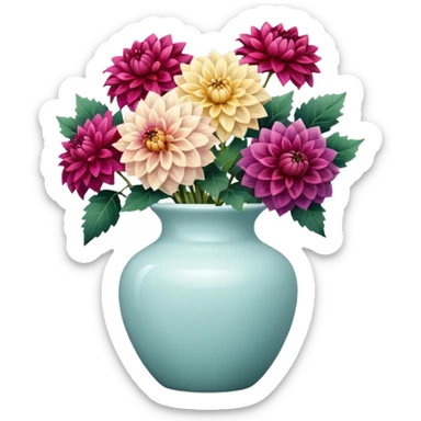 flower vase dahlias  sticker
