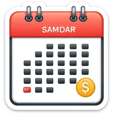 calendar emoji with $61 over the calendar sticker