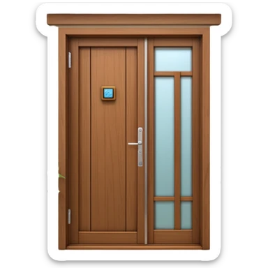 modern villa door number wood Japanese with smart screen lock sticker