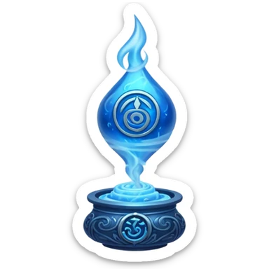 magical object blue magic mist swirl around with ancient symbol sticker