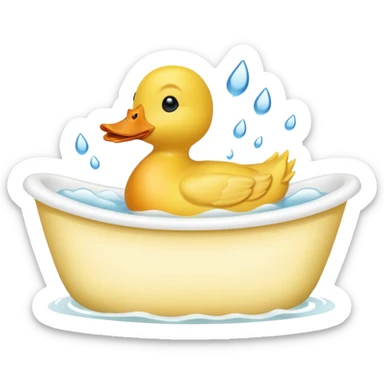 A duck in a bathtub sticker