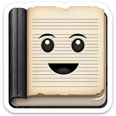 BLACK AND WHITE WRITTEN PAPER BOOK sticker