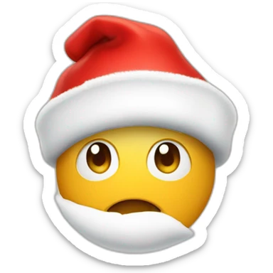 Un corazón con gorro navideño sticker