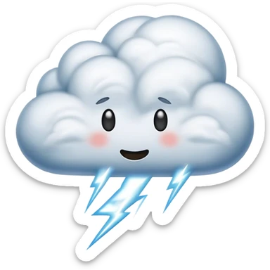  realistic emoji depicting a cloud with a thunderstorm sticker
