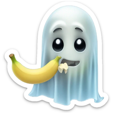 Ghost eating a banana sticker