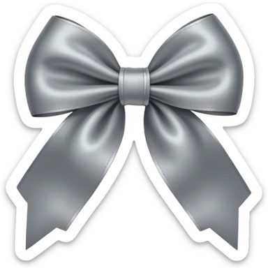 grey satin bow sticker
