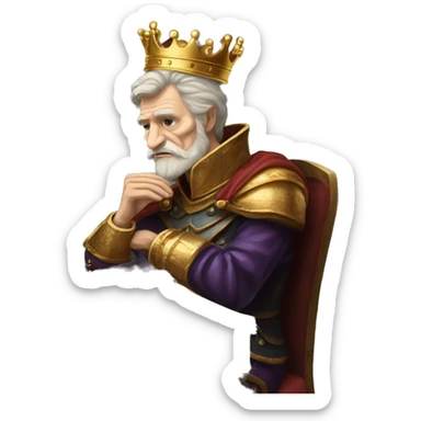 Vintage King Claudius hamlet old man big beard gold crown playing chess sticker
