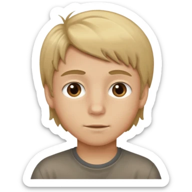 dirty blond haired boy witth brown eyes sticker