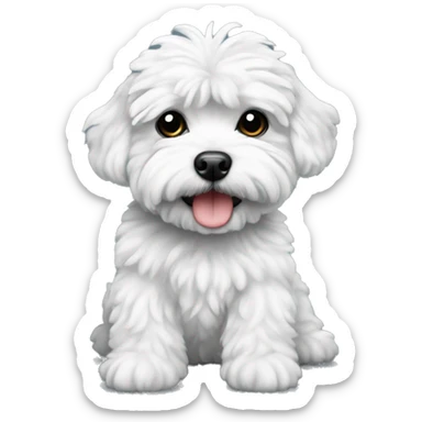 Black and white maltipoo  dog  sticker