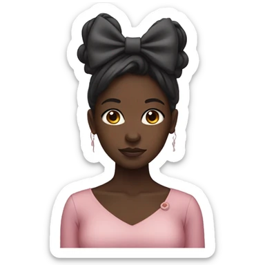 Darkskin girl with a bow sticker
