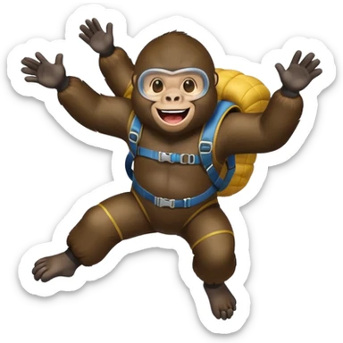 fait moi un gorille qui fait du parachute  sticker