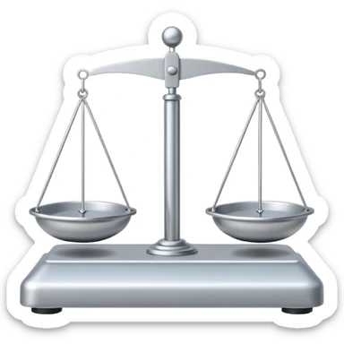 A minimal schematic drawing of a balance scale.  sticker