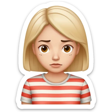 stubborn woman with striped t-shirt sticker