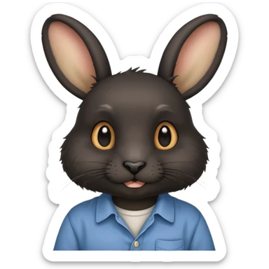 black rabbit with shirt sticker