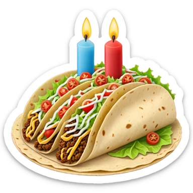 Taco with 2 birthday candles sticker