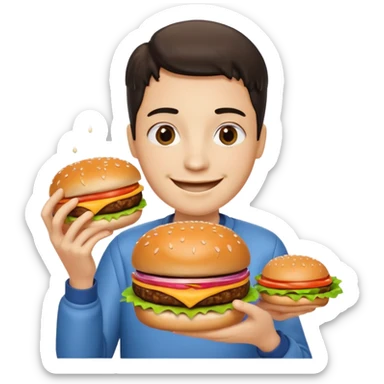 🥺 holding burger sticker