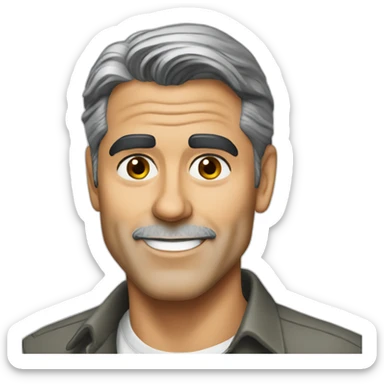 george clooney cartoon wearing shirt sticker