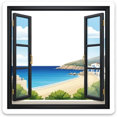 window apartment with sea view greece sticker