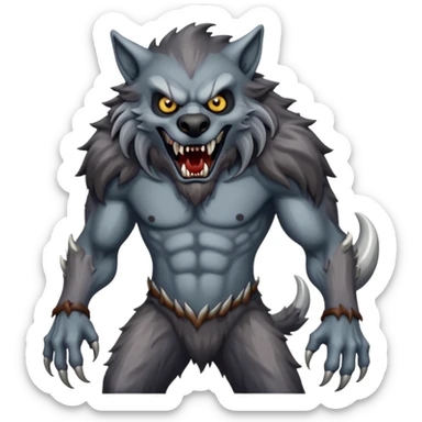 Werewolf mixed with a monster  full body tall and creepy  sticker