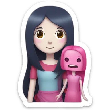 marceline and princess bubblegum adventure time sticker