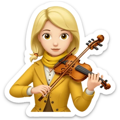 Violinist + yellow scarf. sticker