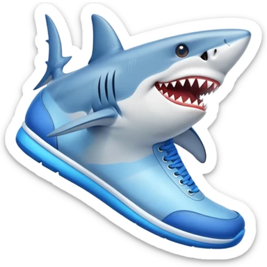 Shark with blue shoes sticker