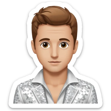 Joey McIntyre from NKOTB with light brown hair, white sequin outfit sticker