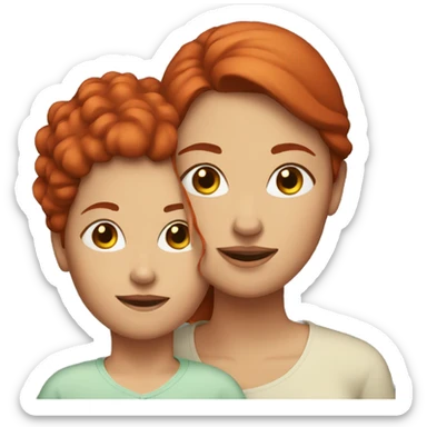mom and daughter with red hair  sticker