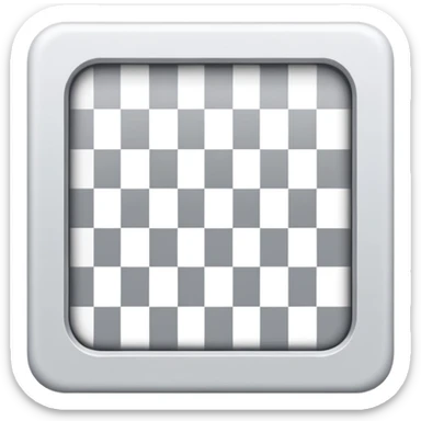 Light gray and white square with a checkered pattern 8x8 3d icon sticker