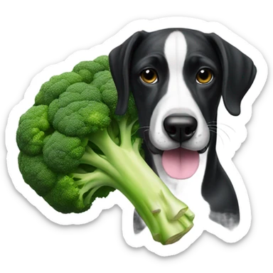 Sharpie dog with a broccoli sticker