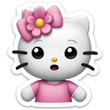 Scared hello kitty sticker
