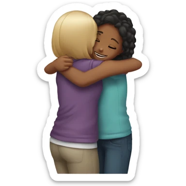 two girls hugging  sticker