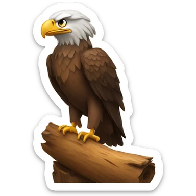 Eagle on a log sticker