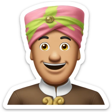 Patrick Star from the show SpongeBob SquarePants wearing a turban sticker