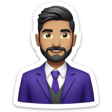 Babar azam in blue and purple color sticker