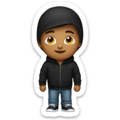 A boy with black Hoodie sticker